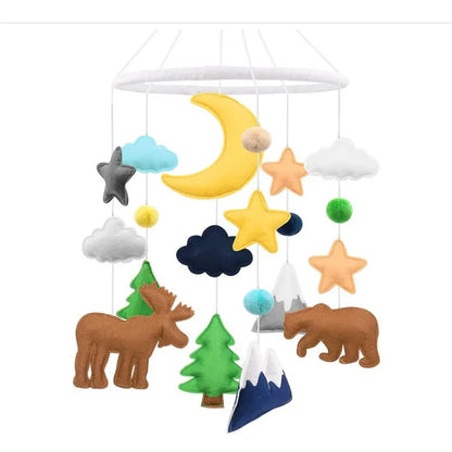 Wood Hanging Rotating Toy Baby Musical Crib Mobile for Bed Crib Toys Manufacturer Nursery Decor Felt Animal Unisex Acccepted