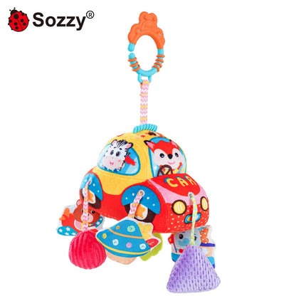Manufacturer's Musical Soft Stuffed Activity Plush Hanging Baby Bed Stroller Cot Pull String Sensor Includes Sets for Plane Car