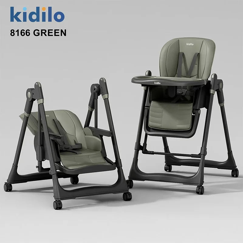 6 Months-3 Years 3 in 1 Kidilo Baby High Chair Foldable for Eating Non-Toxic Feeding Chair for Toddler Dining at Home 8166