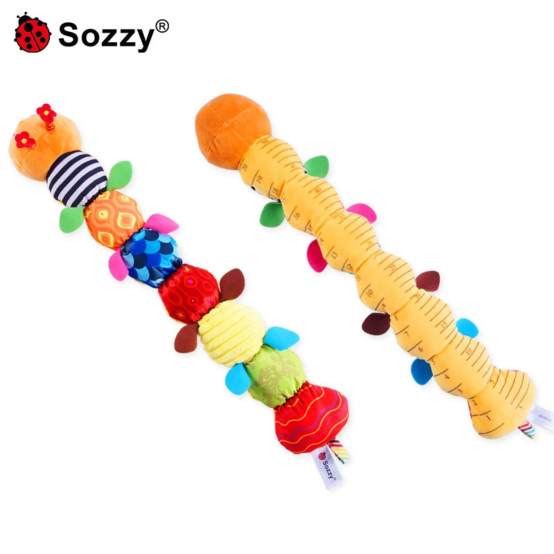 Animal Caterpillar Musical Stuffed Soft Toys Sensory Crinkle Rattle Stuffed Animals Toy Unisex Kids Gift Kids Play PP Cotton