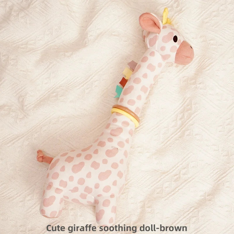 Jollybaby 2025 Soft Plush Animal Giraffe Toy Sensory Crinkle Hanging Soothing Car Seat Stroller Toy with Musical Feature