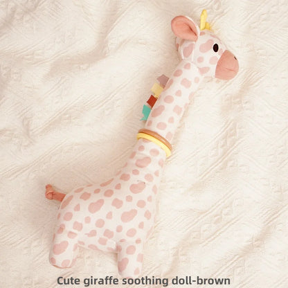 Jollybaby 2025 Soft Plush Animal Giraffe Toy Sensory Crinkle Hanging Soothing Car Seat Stroller Toy with Musical Feature