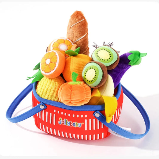 Soft Plant Plush Kitchen My First Plush Fruit Basket Vegetables Food Pretend Play Toy Set Baby Plush Toys for Hamper