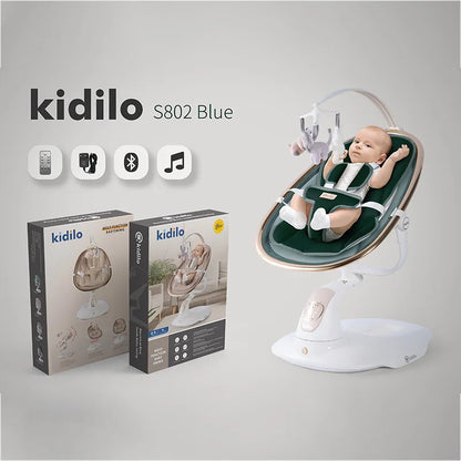 6-36 Months Baby Electric Swing Rocking Chair Foldable Non-Toxic Swing Chair with Bouncer Function for Toddler Sleep Indoor S802