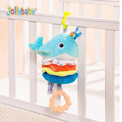 Custom Plush Animal Rattle Pull Musical Sensory Baby Hanging Musical Toy Play Jitter Toy with Music Box for Car Seat Stroller
