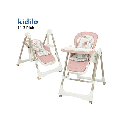 Kidilo Newborn Luxury Smart Rocking Portable Fold Baby Rocking Swing High Dinning Sitting Feeding Chair 3 in 1 Feeding 11-3