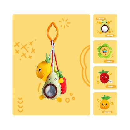 Jollybaby Customised Multifunction Ocean Fruit Shaking Ring Rattle Doll Soft Toy Hanging Bell for Babies