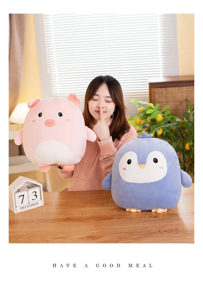 Custom Made Cartoon Squishy Plush Toy Cute Super Soft Stuffed Animal Panguin Crab Panda Dinosaur Frog Rabbit Plush Pillow