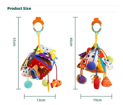 Sozzy Custom Sensory Education Baby Hanging Rattle Toys Soft Activity Plush Toy Montessori Pull String Toys