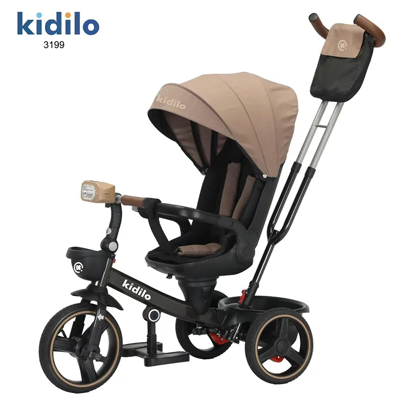 Kidilo Baby Strollers 6 Months-3 Years 3-in-1 Ride-On Push Tricycle Stroller with Push Handle for Toddler Outdoor Wholesale 3199