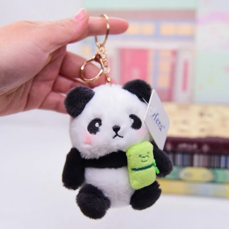Custom Cute Small Soft Plush Supplier Stuffed Animal Panda Keyring  Doll Toy Keychain Decoration for Kids School Gift
