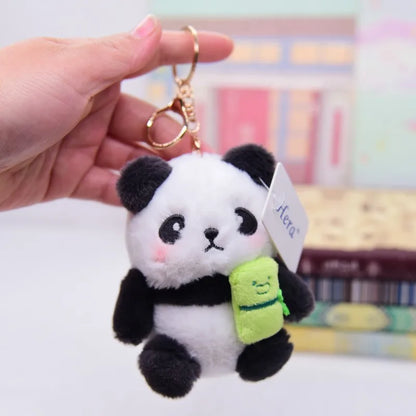 Custom Cute Small Soft Plush Supplier Stuffed Animal Panda Keyring  Doll Toy Keychain Decoration for Kids School Gift