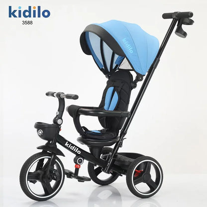 Kidilo Wholesale Baby Strollers 6 Months-3 Years 3-in-1 Ride-On Push Tricycle Stroller with Push Handle for Toddler Outdoor 3588