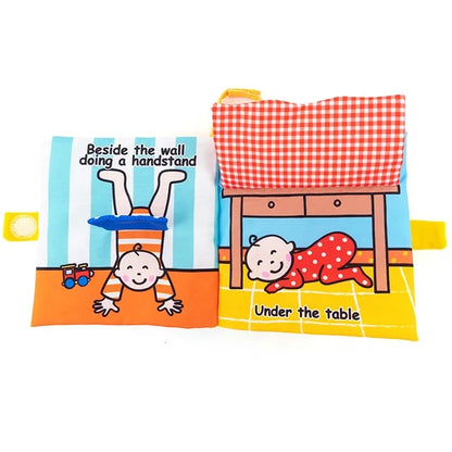 Jollybaby Fribic Activity Cloth Books Unisex Learning Toys Natural Preschool Baby Educational Soft Sensory Crinkle Peek a Baby