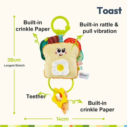 Jollybaby Custom Soft Stuffed Sensory Cot Crib Toy Plush Rattle Bed Bell Play Teether for Baby Hanging Toy for Stroller Baby