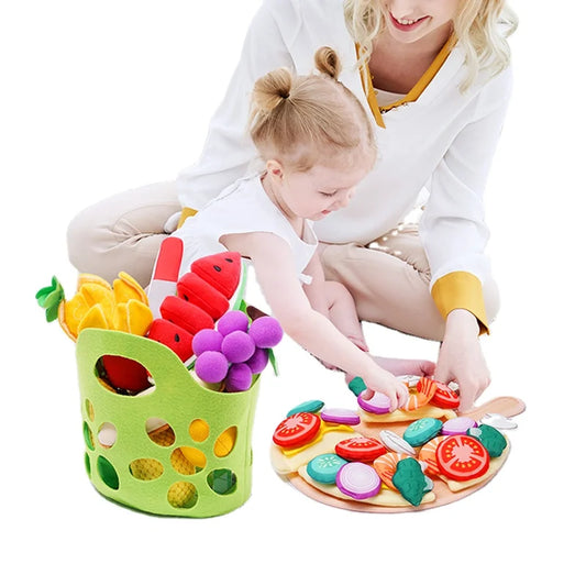 Jollybaby Custom Soft Collection Plush Toy Baby Kitchen Pretend Cutting Play Pretend Food for Kids