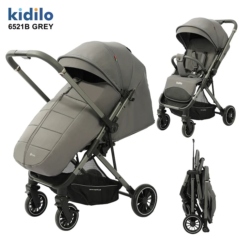 0-3 Years Foldable Baby Stroller: Lightweight Non-Toxic Travel Stroller with Adjustable Handle for Toddlers Family Trips 6521B