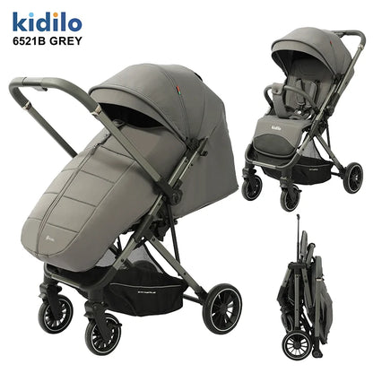 0-3 Years Foldable Baby Stroller: Lightweight Non-Toxic Travel Stroller with Adjustable Handle for Toddlers Family Trips 6521B