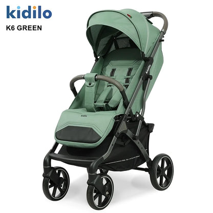 0-3 Years Foldable Kidilo Baby Stroller Lightweight Non-Toxic Travel Stroller with Adjustable Handle for Toddlers Daily Walks K6