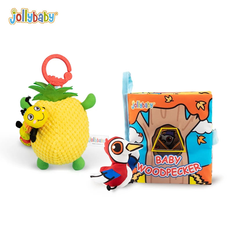 OEM Car Seat Stroller Hanging Fruit apple Rattle Cloth Books Baby Toy Gift Set Custom Toys Set Gift for Babys 0-3 Months
