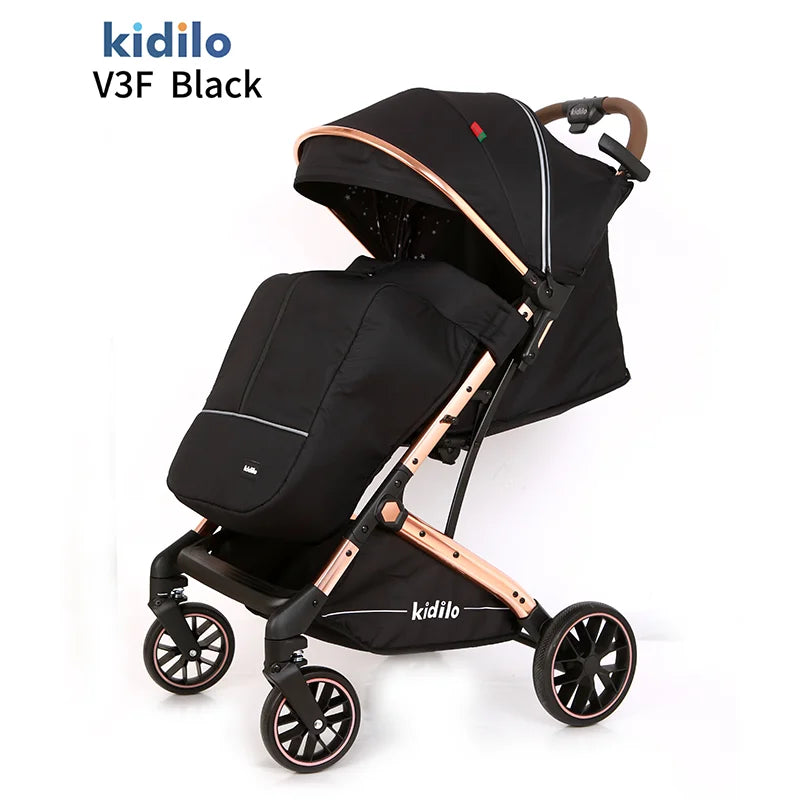 0-3 Years Baby Stroller Lightweight Non-Toxic Foldable Travel Stroller with Adjustable Handle for Toddlers Family Trips V3F