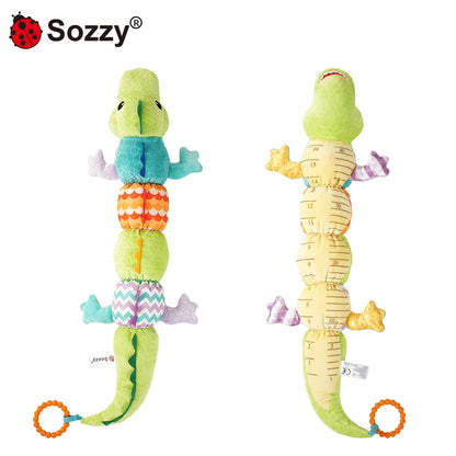 Custom Sensory Animal Soothing Soft Plush Rattles Crinkle Tummy Time Toys Caterpillar Musical Stuffed Toy Baby Sleeping Toy