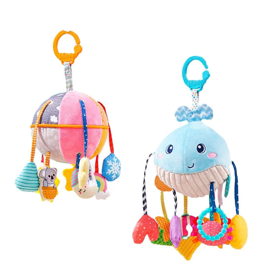 Jollybaby Wholesale Sensory Hanging Toys Sea Animal Jungle Baby Pull String Toy with Music for Stroller Carseat Newborn