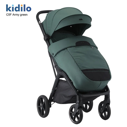 0-3 Years Foldable Lightweight Kidilo Baby Stroller Non-Toxic Travel Stroller with Adjustable Handle for Toddlers Trips C5F