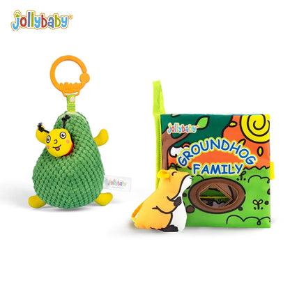 OEM Car Seat Stroller Hanging Fruit apple Rattle Cloth Books Baby Toy Gift Set Custom Toys Set Gift for Babys 0-3 Months