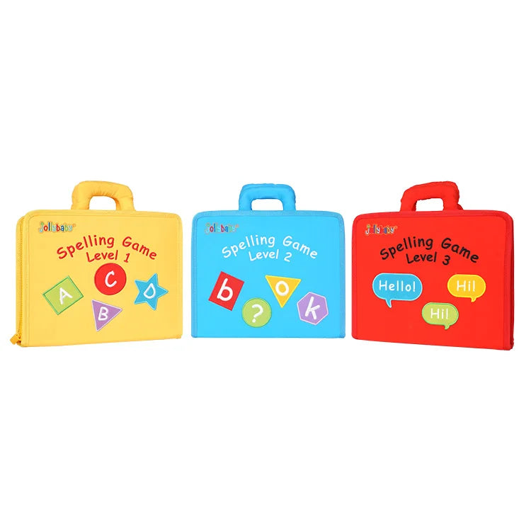 JOLLYBABY Hot Sale Soft Fabric Kids Learning Book Alphabetic Numbers and Shapes Toy for Babies