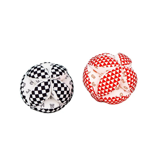 Jollybaby Black White Red Vision Training Ball Cloth Hand Activity Cube Baby Rattle Ball