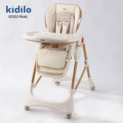 Kidilo 6-36 Months 3 in 1 Foldable Baby High Chair for Infants Non-Toxic Feeding Chair for Toddler Home Small Space Dining KD202