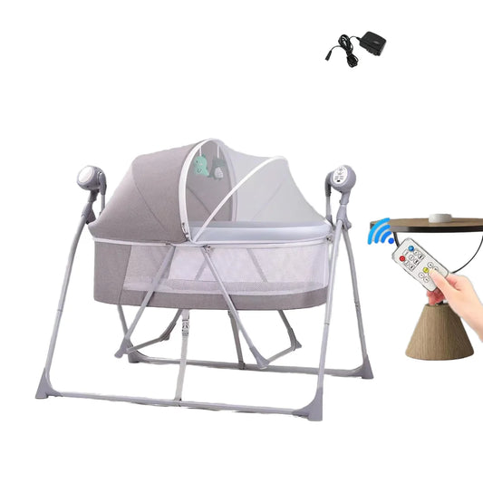 Newborn Foldable Portable Modern Kidilo Luxury Baby Crib, Convertible 3 in 1 Bedside Crib with Mosquito Net for Nursery C02-2