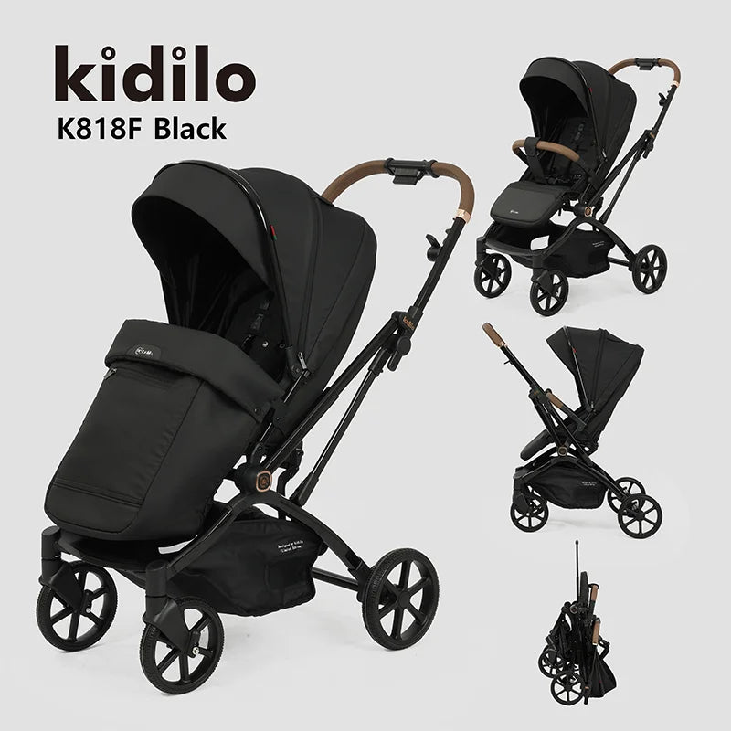 0-3 Years Baby Stroller Lightweight Non-Toxic Foldable Travel Stroller with Adjustable Handle for Toddlers Family Trips K818F