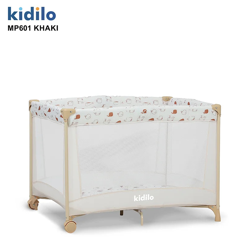 Newborn Foldable Portable Modern Kidilo Luxury Baby Crib, Convertible 3 in 1 Bedside Crib with Mosquito Net for Nursery MP601