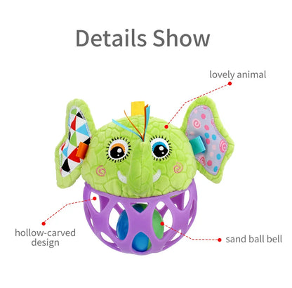 Cute Owl Lion Animal Texture Sensory Develop Baby Rattle Soft Plush Animal Toys Kids Gift Baby Rattle Toys Unisex Warm Welcomed
