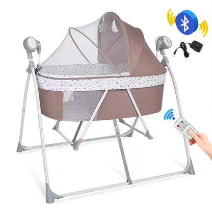 Newborn Foldable Portable Modern Kidilo Luxury Baby Crib, Convertible 3 in 1 Bedside Crib with Mosquito Net for Nursery C01-1