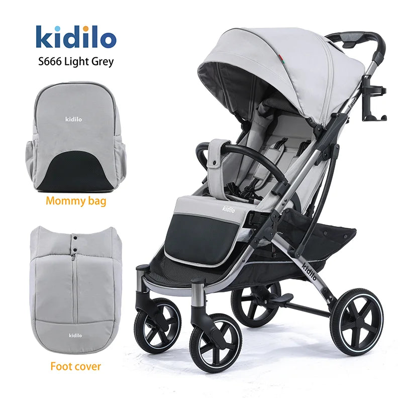 Lightweight Non-Toxic Baby Stroller for 0-3 Years Foldable Travel Stroller with Adjustable Handle Toddlers Family Trips S666