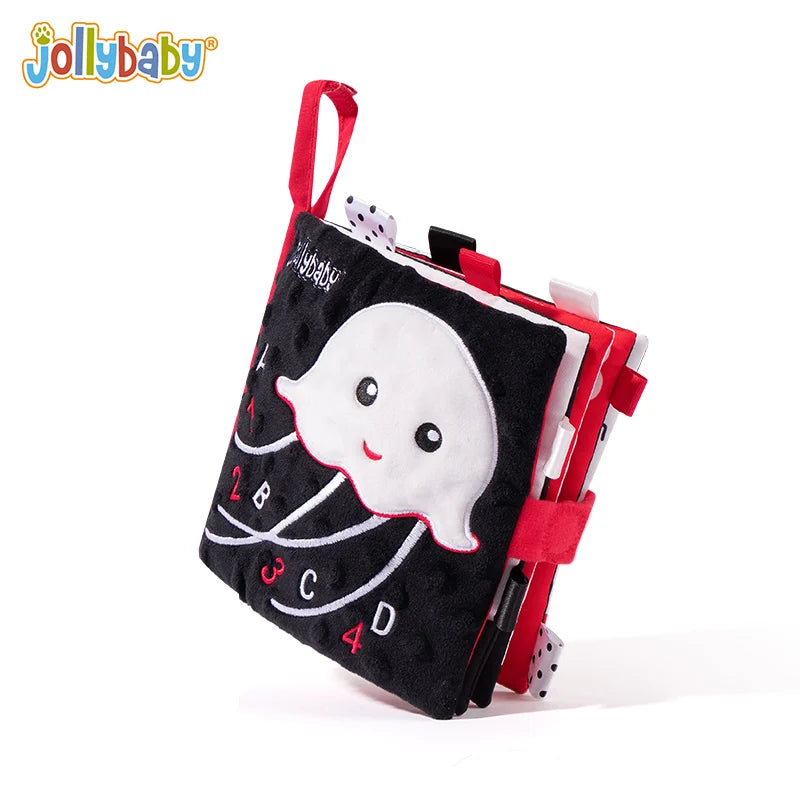 Jollybaby Jungle Farm Ocean Animal 3D High Contrast Vision Black and White Red Educational Cloth Book