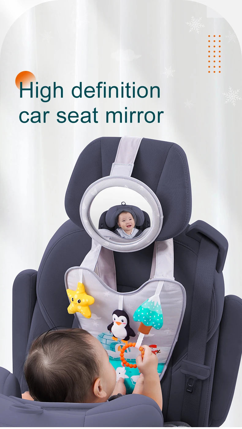 Jollybaby 2025 Baby Travel Car Activity Center Sensory Toys Mirror Hanging Toy with Musical Feature New Design for Traveling