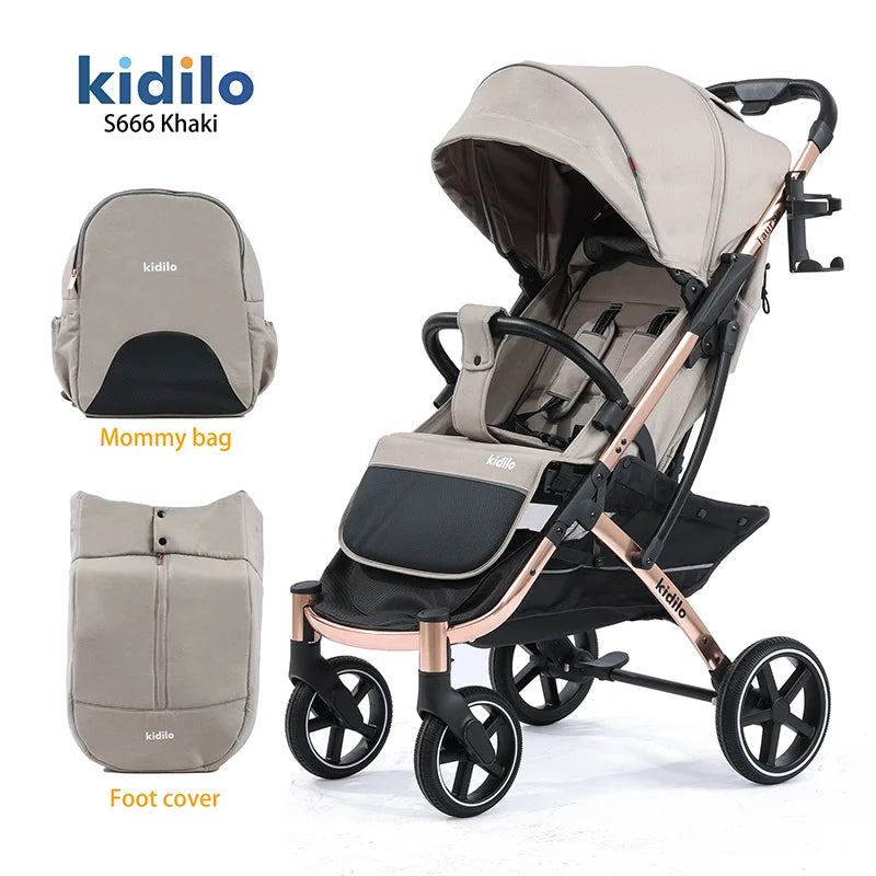 Lightweight Non-Toxic Baby Stroller for 0-3 Years Foldable Travel Stroller with Adjustable Handle Toddlers Family Trips S666