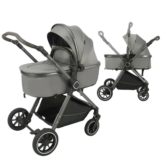 0-3 Years 3 in 1 Kidilo Baby Stroller with Car Seat, Non-Toxic Durable Foldable Travel Stroller for Toddlers Family Trips H5