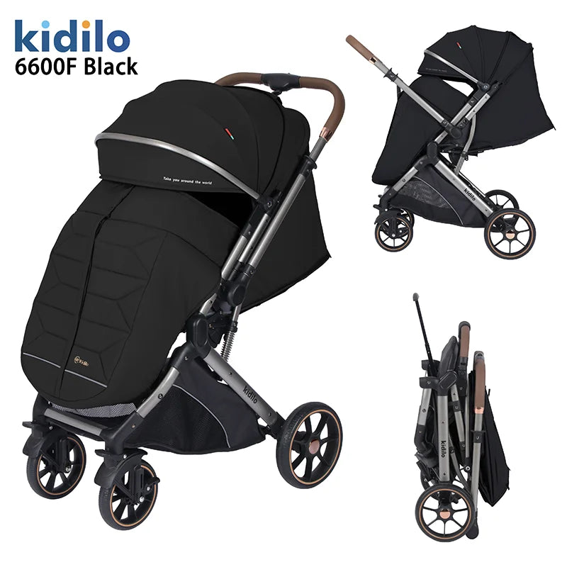 0-3 Years Non-Toxic Lightweight Baby Stroller Foldable Travel Stroller with Adjustable Handle for Toddlers Daily Walks 6600F