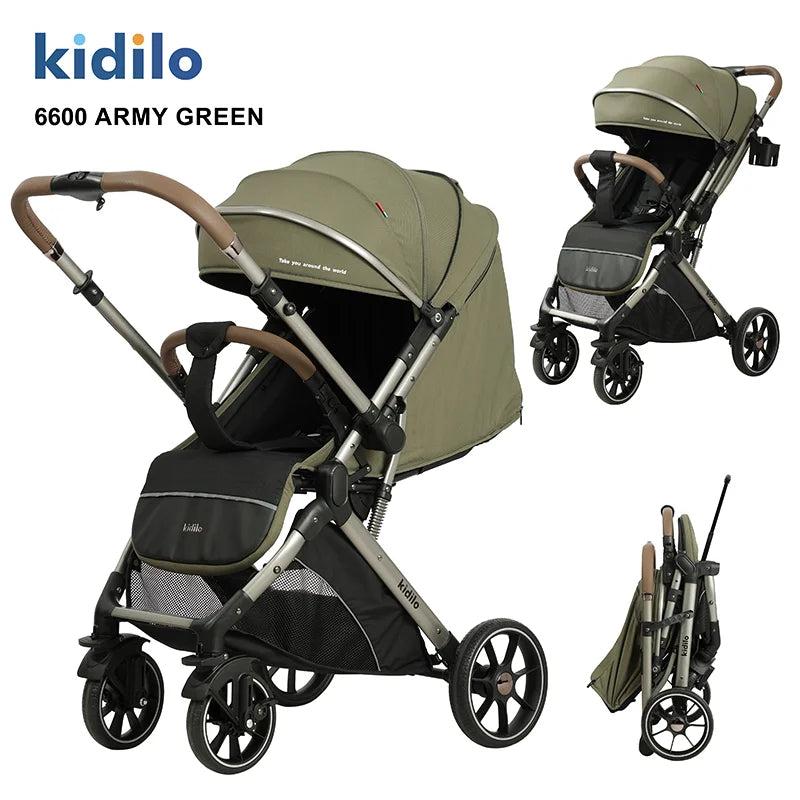 0-3 Years Non-Toxic Lightweight Baby Stroller Foldable Travel Stroller with Adjustable Handle for Toddlers Daily Walks 6600