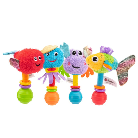 Sozzy High Quality Soft Plush Animal Hand Shake Rattle Early Baby Sensory Activity Toys