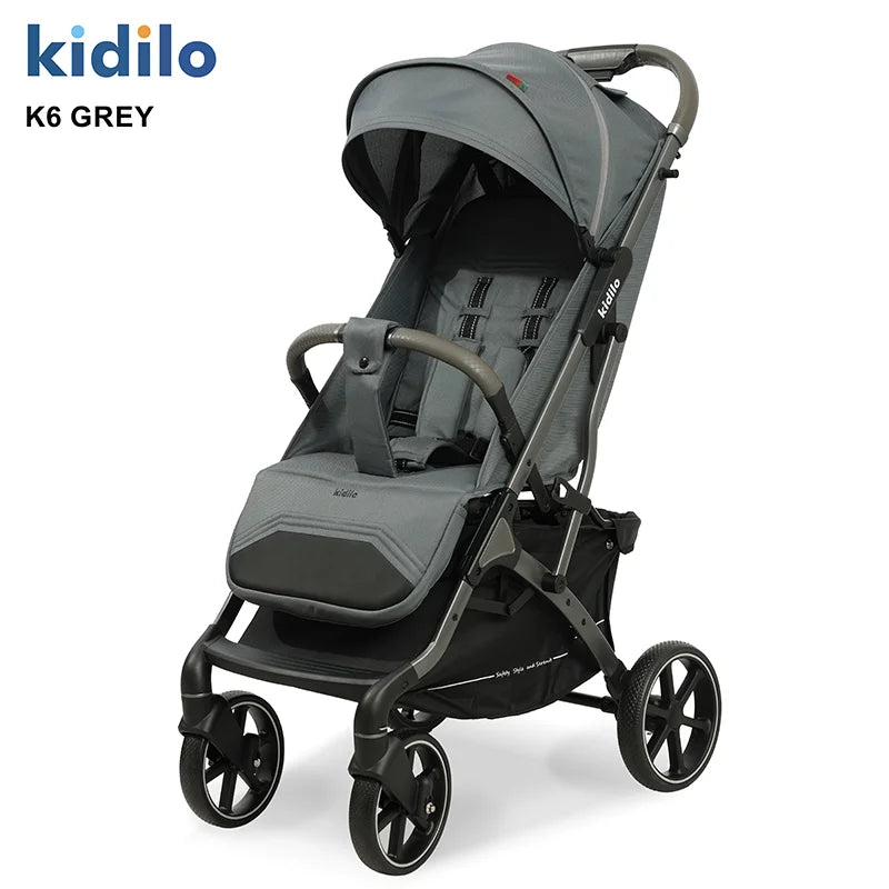 0-3 Years Foldable Kidilo Baby Stroller Lightweight Non-Toxic Travel Stroller with Adjustable Handle for Toddlers Daily Walks K6