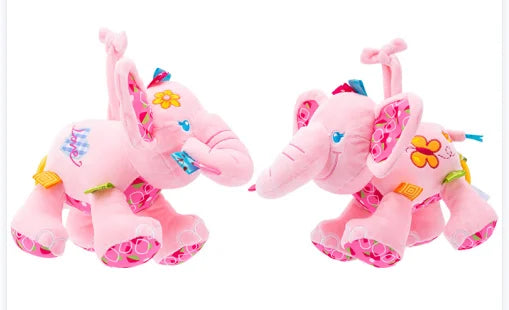 Jollybaby Soft Toy Rattles Hanging Animals Lion Elephant Zebra Horse Musical Toy for Baby's Stroller Car Seat PP Cotton Filling