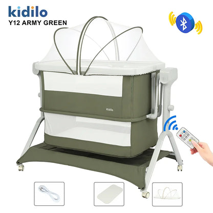 Kidilo Foldable Modern Newborn Travel Baby Portable Bedside Crib Bed 3 in 1 Luxury Set Mosquito Net for Babies Y12