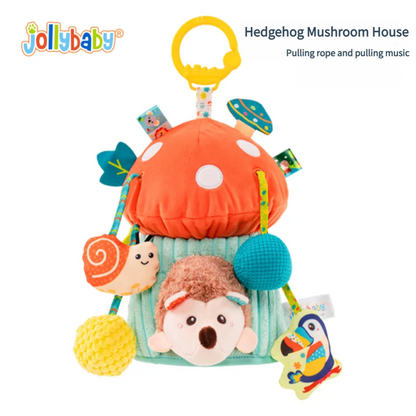 Jollybaby New Baby Bed Toy Cotton Stuffed Elephant Hanging Plush Activity Teether Rattle Bungee Cord Pull for Stroller Teething