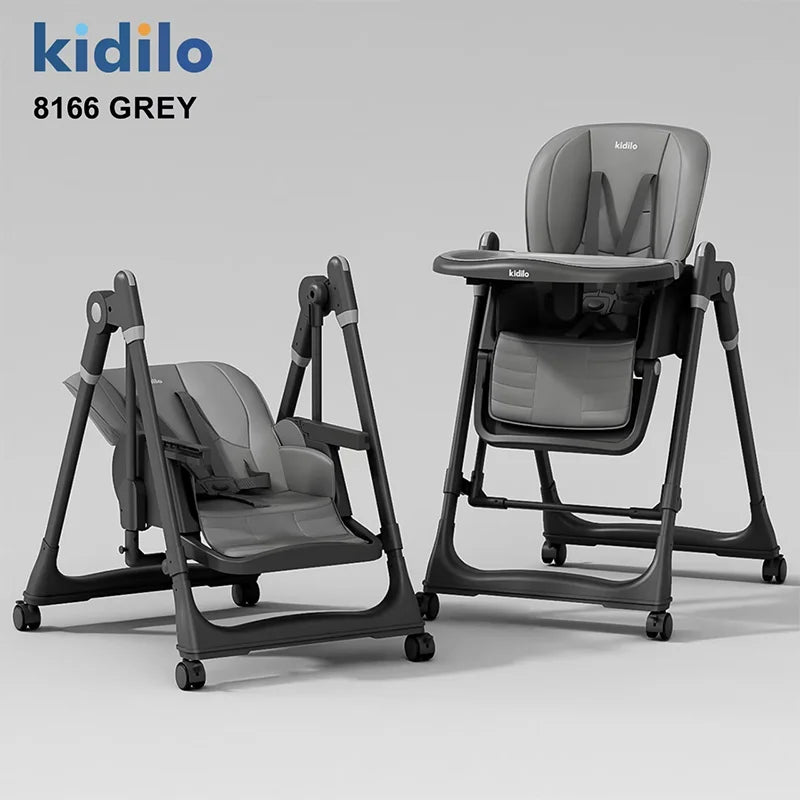 6 Months-3 Years 3 in 1 Kidilo Baby High Chair Foldable for Eating Non-Toxic Feeding Chair for Toddler Dining at Home 8166